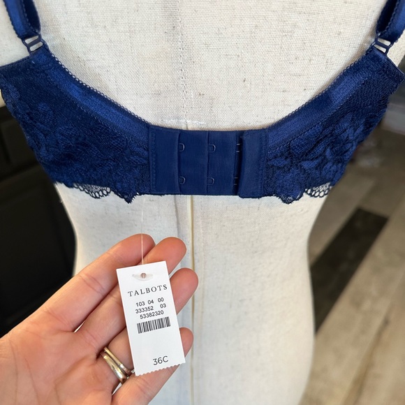 Talbots NWT Gorgeous Vivid Dark Blue with Pretty Lace Sexy and Comfortable - Picture 5 of 13